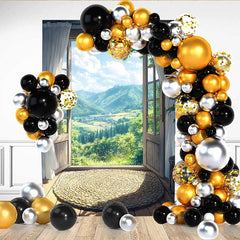Lofaris Mountain View Balcony Backdrop, Woven Rug and Open Door to Sunny Green Valley Village