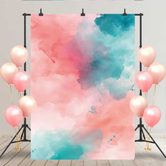 Lofaris Pink and Teal Watercolor Splatter Backdrop, Fine Art Abstract Texture for Creative Studio