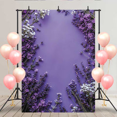 Lofaris Purple Lavender Flat Lay Backdrop, Spring Floral Pattern for Creative Portrait Studio
