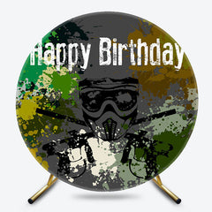 Lofaris Camouflage Special Forces Round Birthday Backdrop