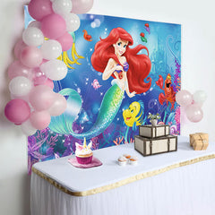 Lofaris Undersea Mermaid Princess Birthday Backdrop