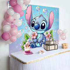 Lofaris Blue Cartoon Kids Birthday Party Backdrop
