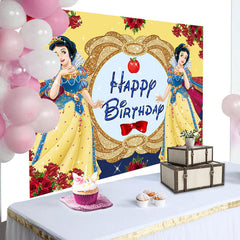 Lofaris Princess Rose Happy Birthday Party Backdrop
