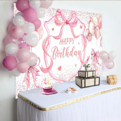 Lofaris Pink Bow Tie Birthday Girls Party Backdrop
