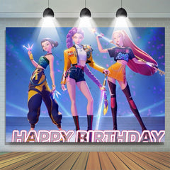 Lofaris KPop Girl Happy Birthday Party Backdrop for Decor
