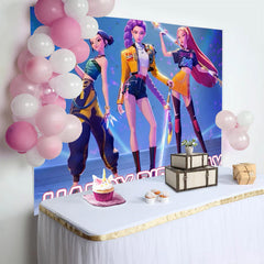 Lofaris KPop Girl Happy Birthday Party Backdrop for Decor
