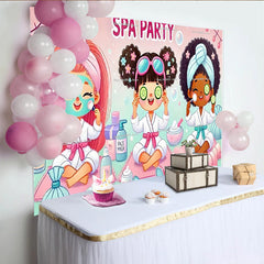 Lofaris Pink Lady Spa Party Backdrop For Birthday