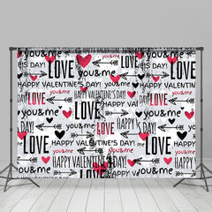 Lofaris Messy Repeated Love Happy Valentines Day Backdrop