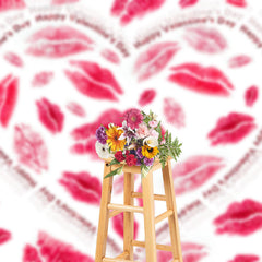 Lofaris Hot Red Lips Hearts Happy Valentines Day Backdrop