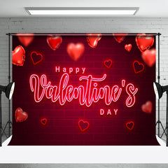 Lofaris Red Love Balloon Bricks Wall Valentines Day Backdrop