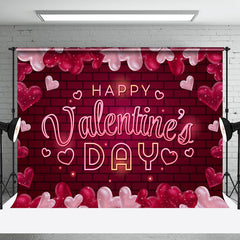 Lofaris Valentines Vibe Romantic Love Hearts Bricks Backdrop