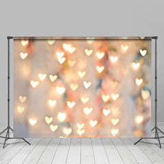 Lofaris Gold Love Light Bokeh Happy Valentines Day Backdrop