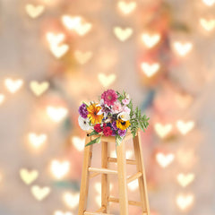 Lofaris Gold Love Light Bokeh Happy Valentines Day Backdrop