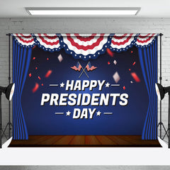 Lofaris Blue Usa Flag Stage Curtain Presidents Day Backdrop