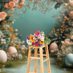 Lofaris Plant Floral Color Eggs Spring Easter Photo Backdrop