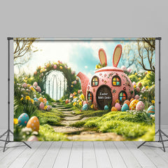 Lofaris Spring Greenery Garden Rabbit Hutch Easter Backdrop