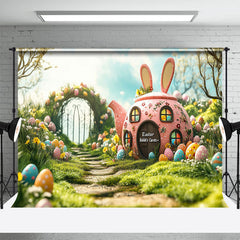 Lofaris Spring Greenery Garden Rabbit Hutch Easter Backdrop