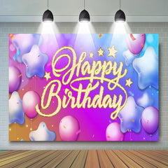 Happy Birthday Purple Balloon Party Backdrop