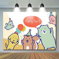 Cute Party Animal Birthday Backdrop for Kids