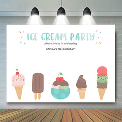 Ice Cream Party Sweet Birthday Backdrop for Girl