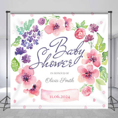 Floral Ink Custom Baby Shower Party Backdrop