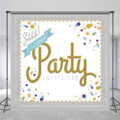 Grey Surprise Party for Birthday Custom Backdrop