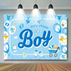 Blue Hello Boy Balloon Toy Baby Shower Backdrop