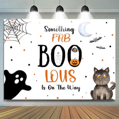 Frb Boo Lous White Halloween Baby Shower Backdrop