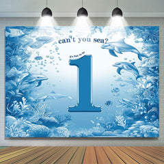 Cant You Sea Undersea Dolphins 1st Birthday Backdrop