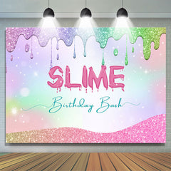 Colorful Cream Glitter Slime Birthday Bash Backdrop