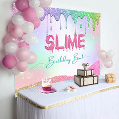 Colorful Cream Glitter Slime Birthday Bash Backdrop