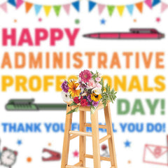 Lofaris Funny Happy Administrative Professionals Day Backdrop