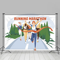 Lofaris Forest Track Running Marathon Sports Party Backdrop