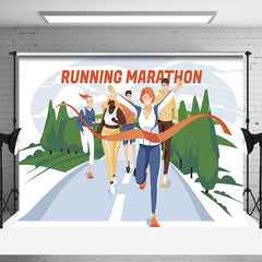 Lofaris Forest Track Running Marathon Sports Party Backdrop