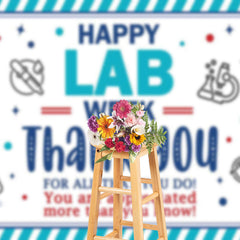 Lofaris Blue White Stripe Thank You Backdrop For Lab Week