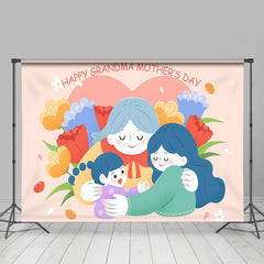 Lofaris Family Floral Happy Grandma Mothers Day Backdrop