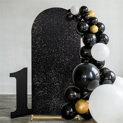 Lofaris Black Sequin Arch Backdrop Cover for Wedding Decor