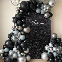 Lofaris Black Sequin Arch Backdrop Cover for Wedding Decor