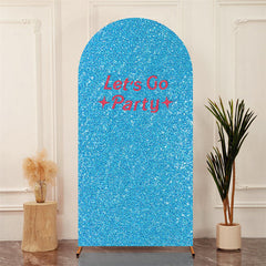 Lofaris Blue Sequin Fitted Arch Backdrop Cover for Wedding Decor