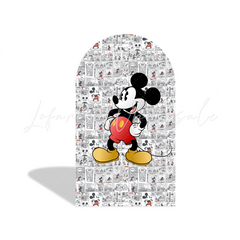Comic Mickey Cartoon Happy Birthday Party Arch Backdrop Wall Cloth Cover