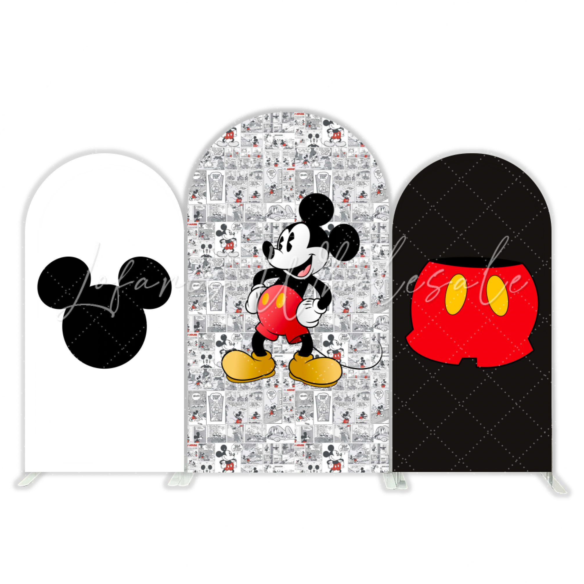 Comic Mickey Theme Cartoon Happy Birthday Party Arch Backdrop Wall Cloth Cover
