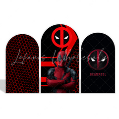 Deadpool Theme Birthday Party Arch Backdrop Wall Cloth Cover