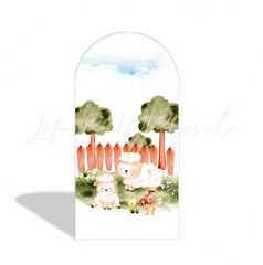 Farm Barn House Cow Theme Happy Birthday Party Arch Backdrop Wall Cloth Cover