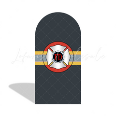 Fireman Firefighter Fire Truck Theme Arch Backdrop Wall Cloth Cover For Birthday Baby Shower Party