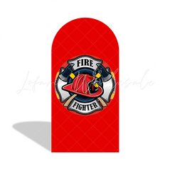 Fireman Firefighter Fire Truck Theme Arch Backdrop Wall Cloth Cover For Birthday Baby Shower Party