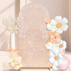 Lofaris Rose Gold Sequin Fitted Arch Backdrop Cover for Wedding Decor