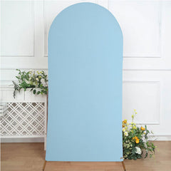 Lofaris Sky Blue Spandex Fit Round Top Backdrop Wedding Arch Cover