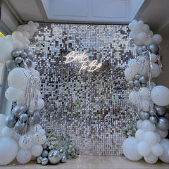 Silver Shimmer Wall Panels Party Decorations Wedding Decor