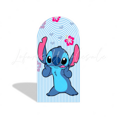 Stitch Theme Happy Birthday Party Arch Backdrop Wall Cloth Cover