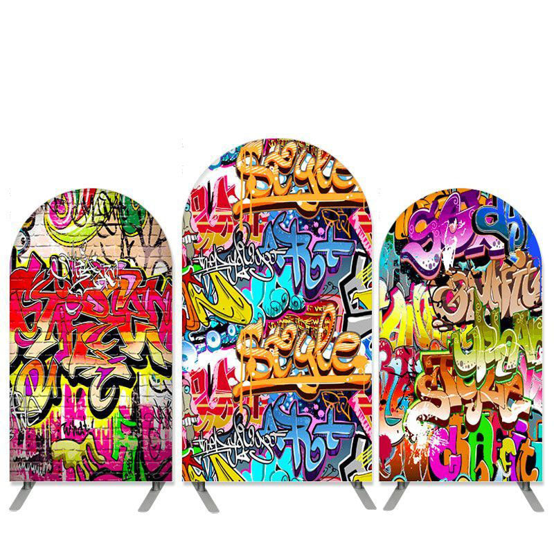 Lofaris 90s Graffiti Theme Happy Birthday Party Arch Backdrop Kit